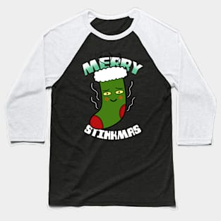 Merry Stinkmas Funny Kawaii Cute Christmas Stocking Funny Meme Baseball T-Shirt